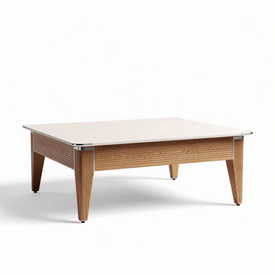 Tavolino da caffè in legno con finitura naturale per salotto – 120 x 80 x 40 cm