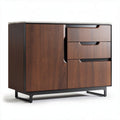 Mobile contenitore in legno con finitura marrone e maniglie in metallo – 120 x 60 x 80 cm