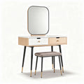 Toeletta con specchio e sgabello per camera da letto – Legno e metallo – 100 x 40 x 75 cm